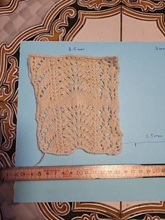 Full pattern swatch. Bottom is initial idea, top is with a few alterations and is my final version.