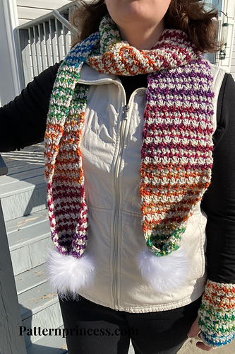Frost Blossom Pom Scarf