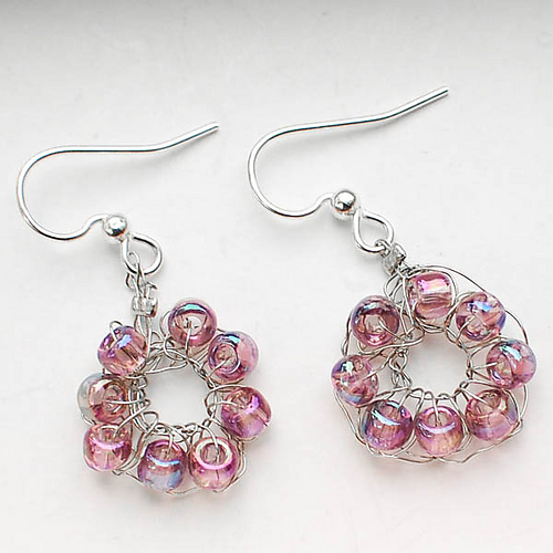 Beaded Crochet Wire Earrings photo 2