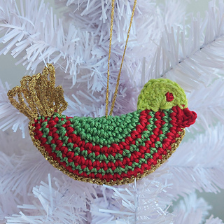 Crochet bird Christmas tree decoration