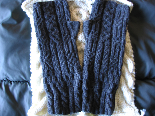Bavarian Style Grey Fingerless Mittens photo 1