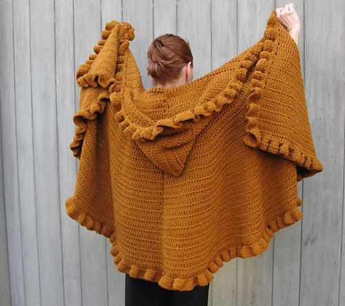 Ravelry: Ruffled (REVISED) Shawl/Cape pattern by Linda Kaye Smith