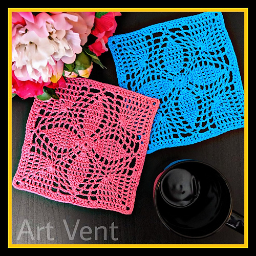 Square flower coaster photo 1