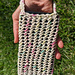 Crochet cotton phone wristlet using criss-cross stitches