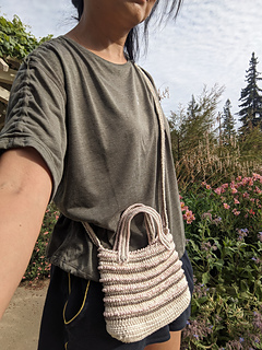 Everyday Crossbody bag with top-handles and multiple colored borders  