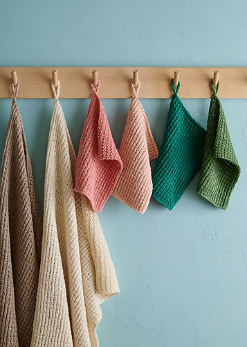 Waffle Stitch Washcloth + Hand Towel In Santolina photo 2