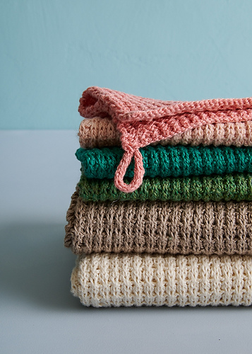 Waffle Stitch Washcloth + Hand Towel In Santolina photo 3