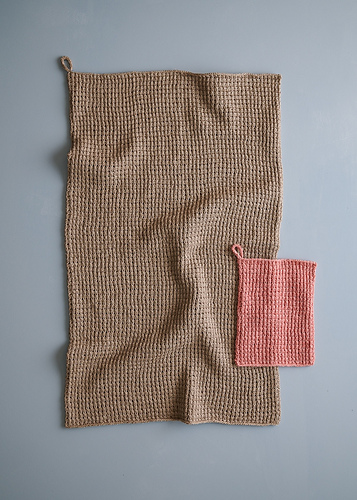 Waffle Stitch Washcloth + Hand Towel In Santolina photo 5
