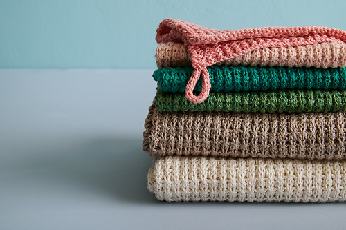 Waffle Stitch Washcloth + Hand Towel In Santolina photo 9