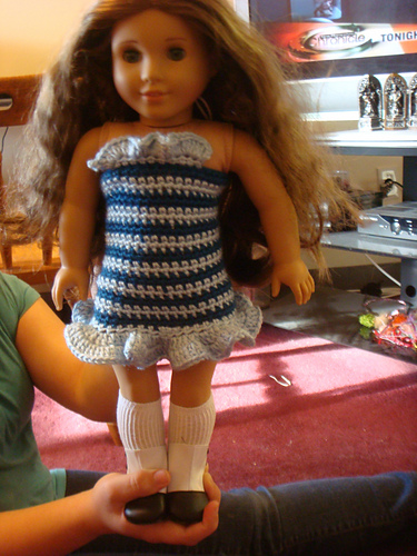 Frilly Sweater Dress for 18 inch doll photo 2