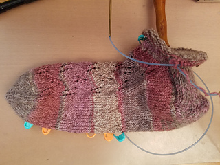 Alex's sock - I celebrate when the heel is finished and it fits.