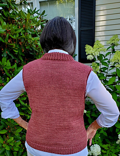 Heavenly Yarns, Helen. Aran weight worked as worsted. US 7 needle. 4 skeins. color: Rosewood
