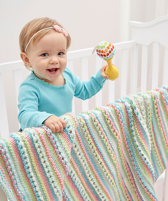 Ravelry SelfStriping Baby Blanket pattern by Nancy J. Thomas