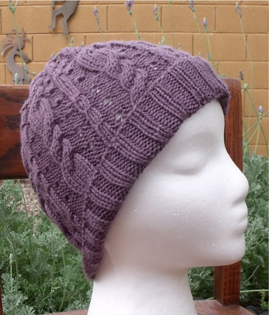 Ravelry Lavender Cables Hat pattern by Tina Sanders