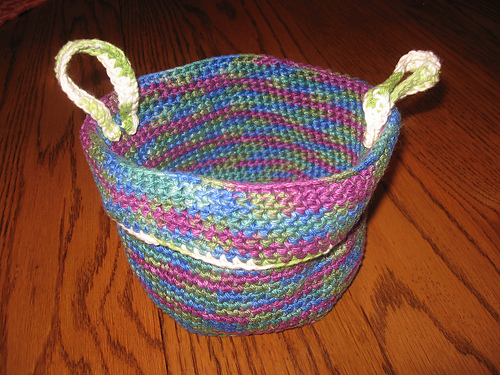 crocheted basket