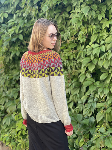 Multicolor Geometrisk Genser - Rose Marinne