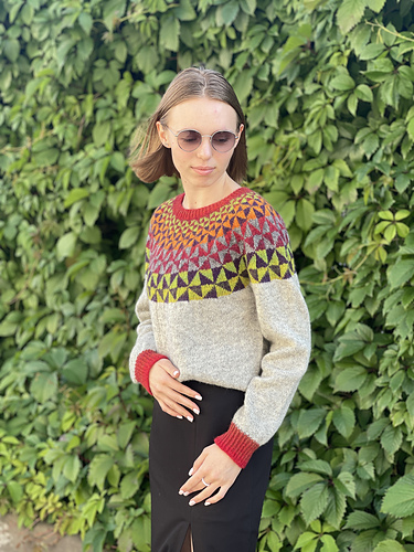 Multicolor Geometrisk Genser - Rose Marinne