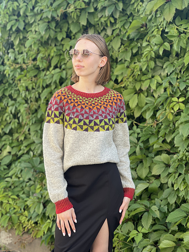Multicolor Geometrisk Genser - Rose Marinne