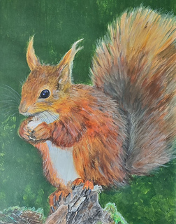 Flora's original Squirrel painting