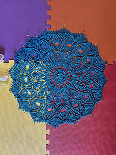 Blocking
25” diameter between big center picots