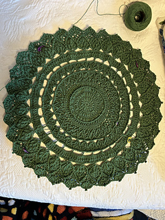 Before blocking; 15” diameter