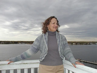 Ruffled Cardigan blue