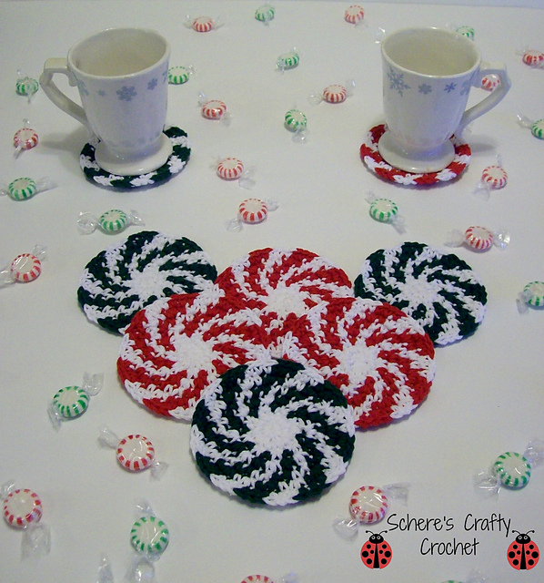 Ravelry: Peppermint Swirl Coasters pattern by Schere Wade of Schere&rsquo;s