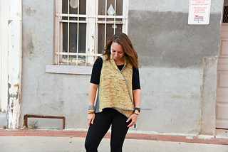 Shana is wearing a Size 2, which fits her with a lot of positive ease (35" full bust).
