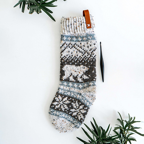 Polar Bear Stroll Crochet Stocking photo 5