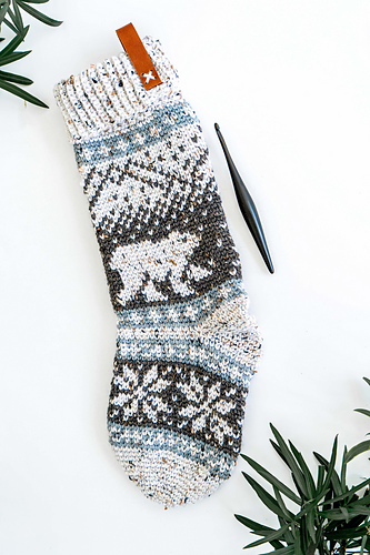 Polar Bear Stroll Crochet Stocking photo 4