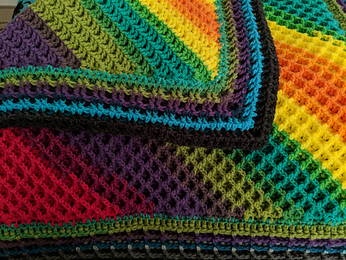 C2C Vaffelstrikk Sjal - byshinycrochet