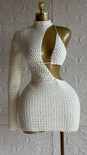 Cut out textured dress
