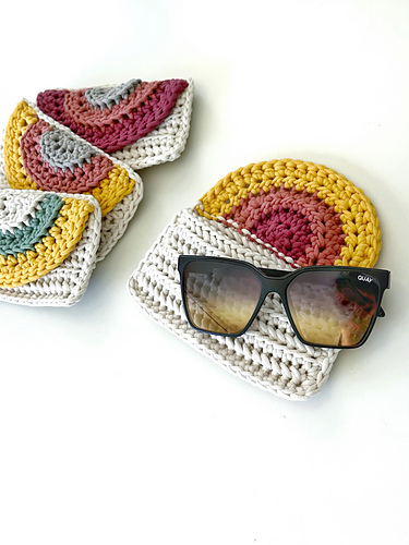 Rainbow Crochet Glasses Case & Crossbody Bag 093 photo 3