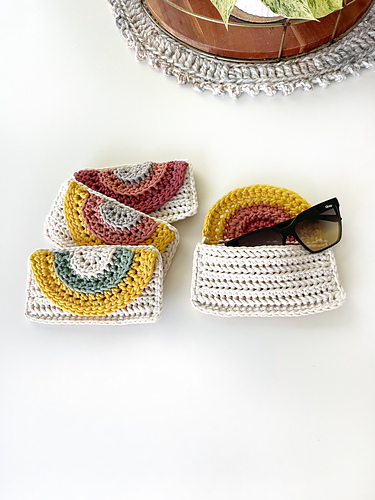 Rainbow Crochet Glasses Case & Crossbody Bag 093 photo 2