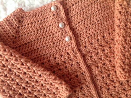 Dusty Peach Cardigan + Hat photo 1