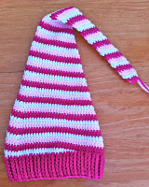 Ravelry Baby Elf Hat with Tail pattern by Sara Merrill