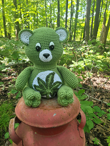 Pot Leaf Stash Jar Bear - Raechel Kammers