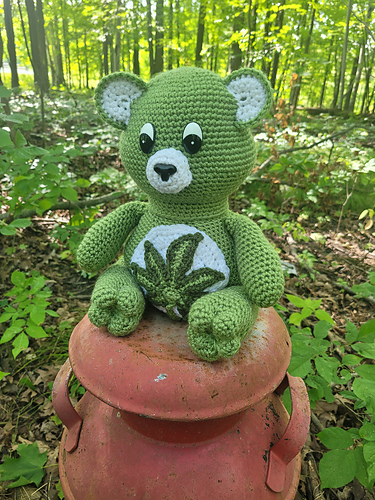 Pot Leaf Stash Jar Bear - Raechel Kammers