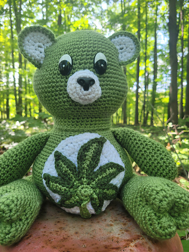 Pot Leaf Stash Jar Bear - Raechel Kammers