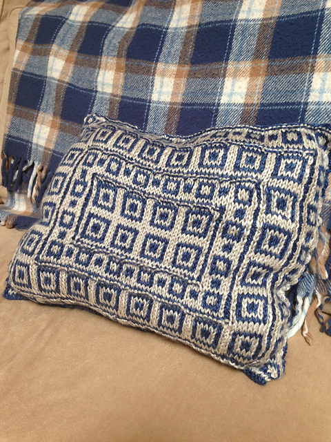 Sapphire Squares Pillow