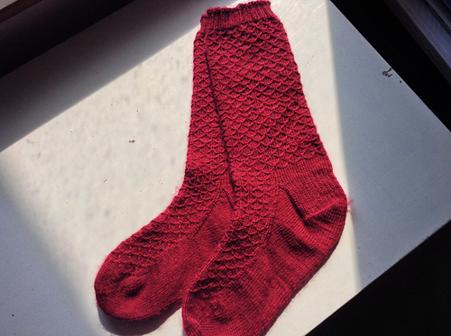 Quilted Lattice Toe-up Socks photo 6
