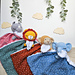 Doudou lion, rhino, singe, éléphant pattern 