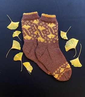 Ravelry: Ginkgo Garden Socks pattern by Stephanie Maz