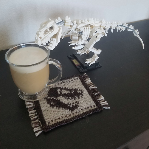 Ravelry: Fossil Frenzy Charts with T. Rex Mug Rug pattern by Mary P. Hunt