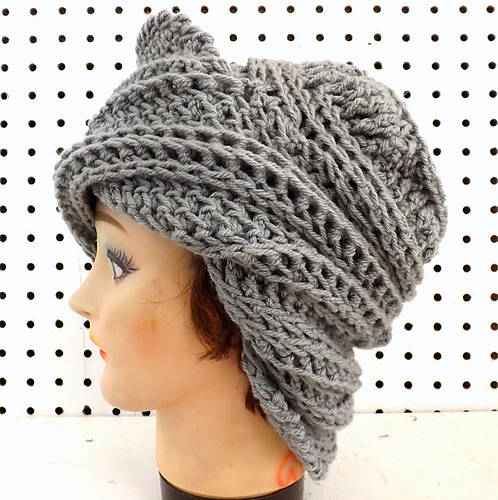Ravelry: JUDY Crochet Beanie Hat with Diagonal Flap pattern by ...