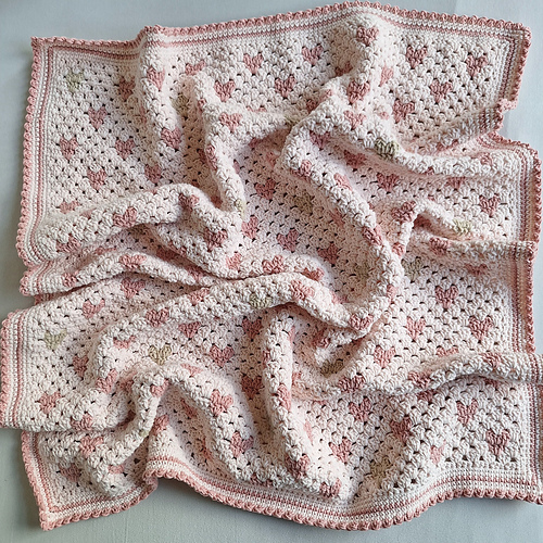 Granny heart baby blanket