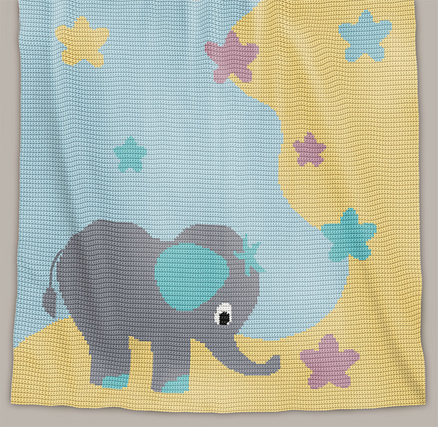 Ravelry Baby Blanket Elephant Stargazer pattern by Elena Balyuk