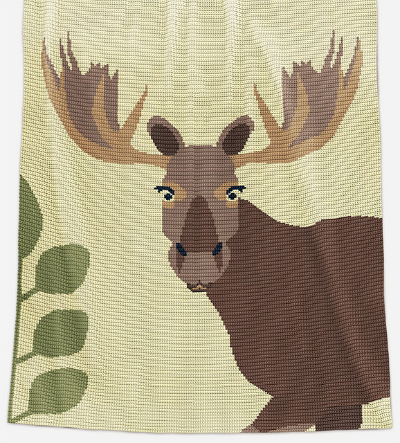 Ravelry Lap Blanket Moose pattern by Elena Balyuk