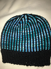 Vertical Stripe Ribbed Beanie