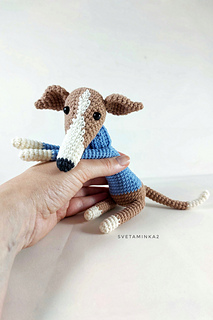 Spanish Galgo amigurumi - great to play with like a crocheted toy.